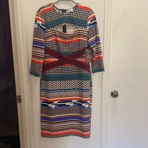 Beige by eci  Multicolor Striped Dress XL